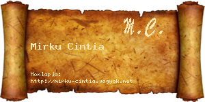 Mirku Cintia névjegykártya